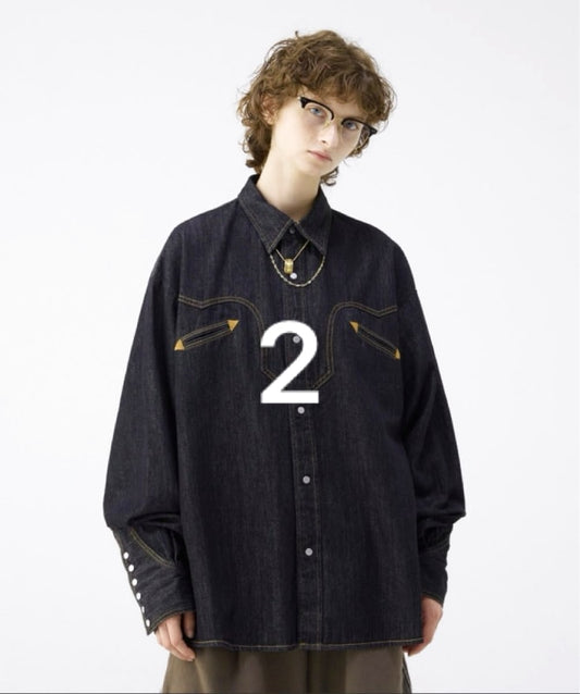 Soerte Oversize Denim Western Shirt Size 2