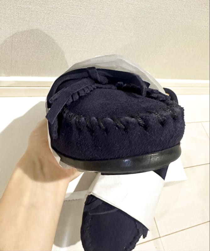 Minnetonka Moccasin Kilty Suede Navy US5.5