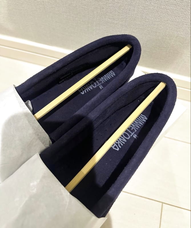 Minnetonka Moccasin Kilty Suede Navy US5.5