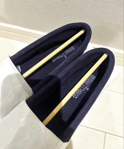 Minnetonka Moccasin Kilty Suede Navy US5.5