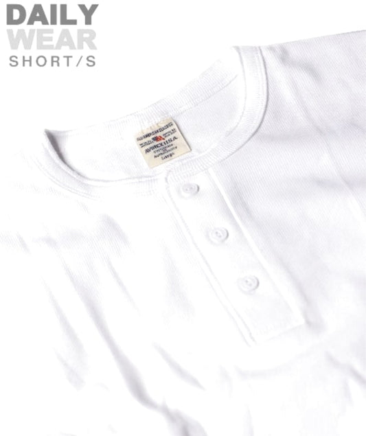 Avirex Henry Neck T-Shirt White New
