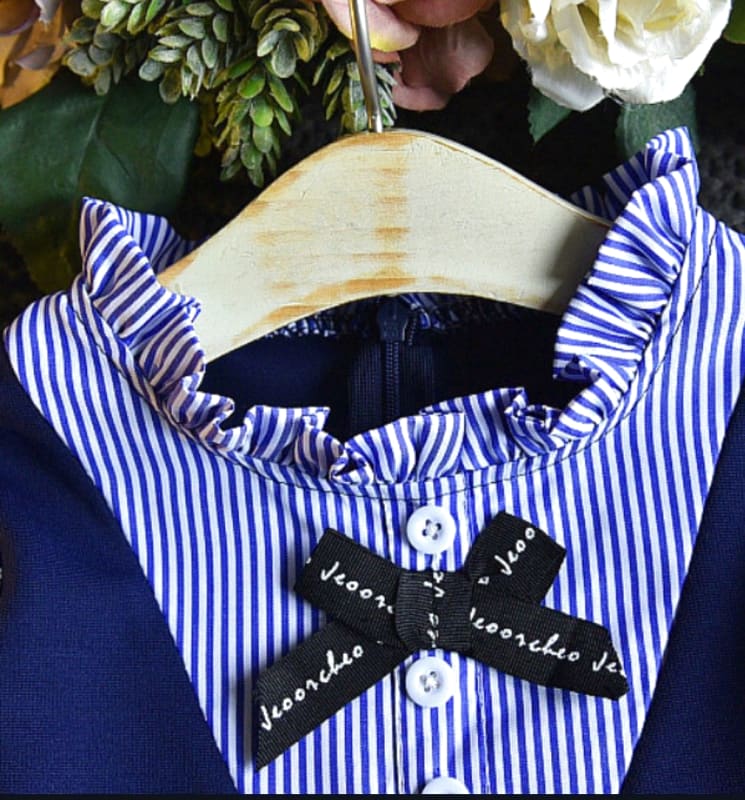 Kids Blouse Dress with Ribbon for Graduation 100cm