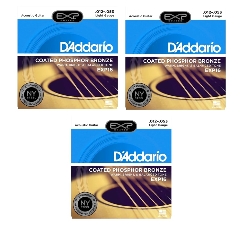 D'Addario EXP16 Acoustic Guitar Strings 12-53
