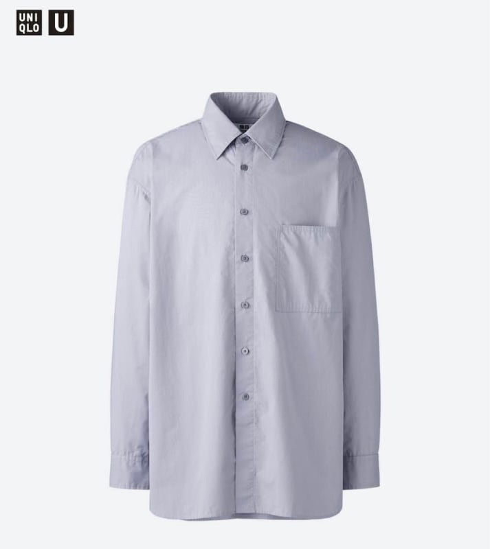 UNIQLO U Long Oversized Shirt Gray M