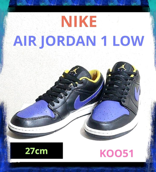 Nike Air Jordan 1 Low Black Yellow Dark Purple