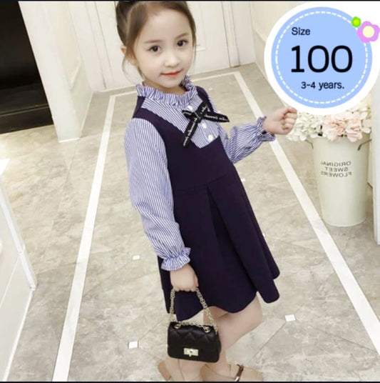 Kids Blouse Dress with Ribbon for Graduation 100cm