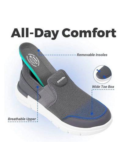 FitVille Slip-On Sneakers Men's Wide 2E 4E