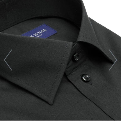Tokyo Shirts Wrinkle-Free Wide Collar Long Sleeve Shirt Black