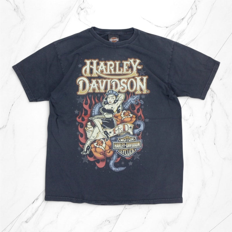 Vintage Harley Davidson T-Shirt Washed Black
