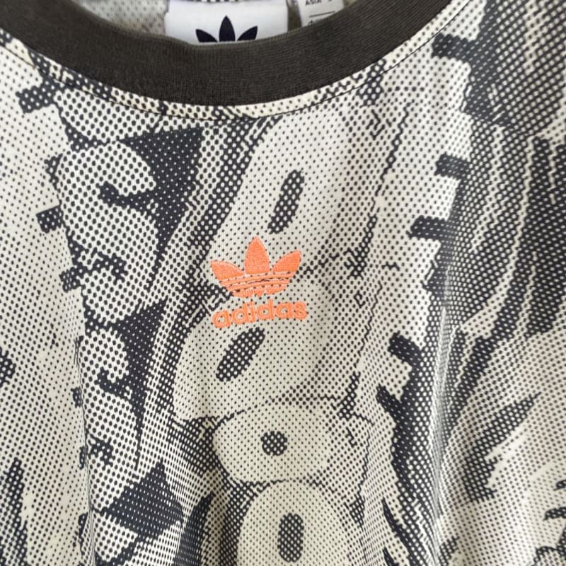 Adidas Ringer T-Shirt Pattern Print Men's M