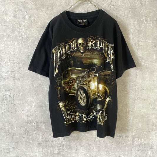 Rock Chang Skull American Car T-Shirt M Black