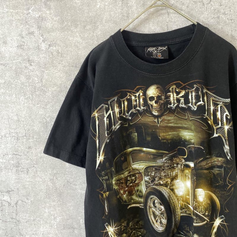 Rock Chang Skull American Car T-Shirt M Black