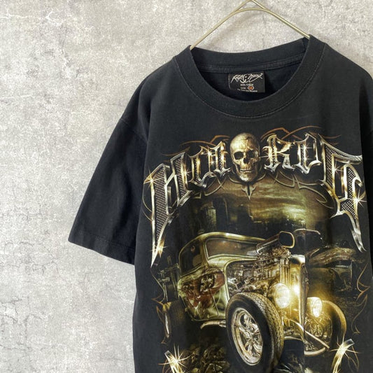 Rock Chang Skull American Car T-Shirt M Black