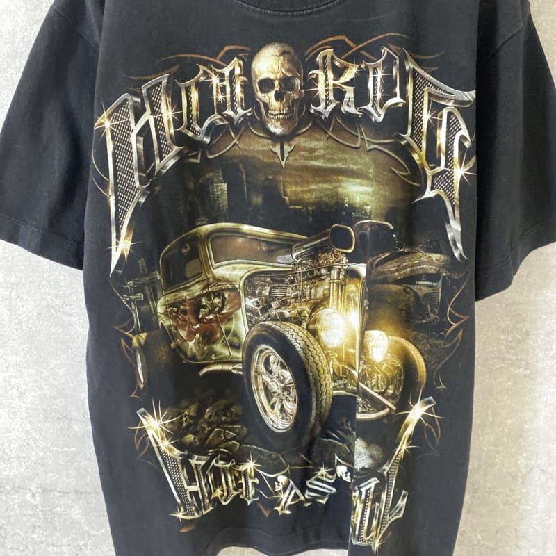 Rock Chang Skull American Car T-Shirt M Black