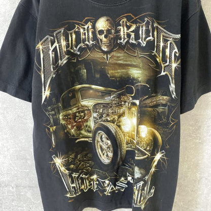 Rock Chang Skull American Car T-Shirt M Black