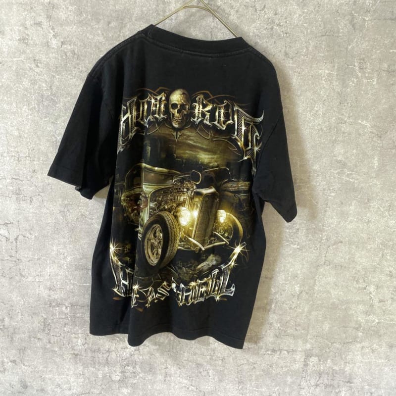Rock Chang Skull American Car T-Shirt M Black