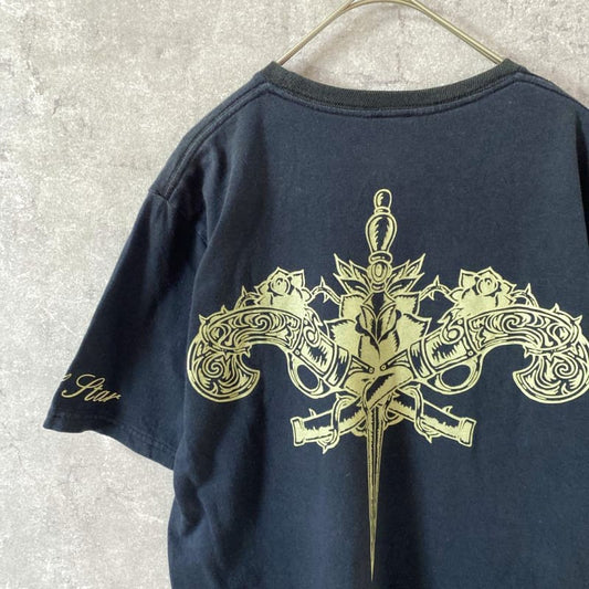 Gun And Sword Graphic T-Shirt Black L