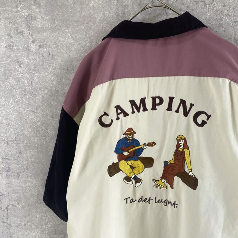BACK NUMBER Open Collar Shirt Multi-Color Men's L