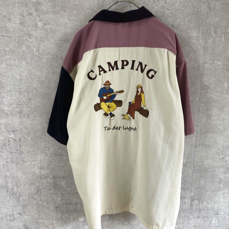 BACK NUMBER Open Collar Shirt Multi-Color Men's L