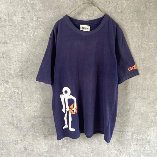 Adidas T-Shirt Navy Street Basketball Men's S Size