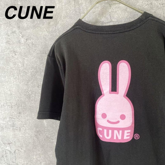 CUNE Black T-Shirt Rabbit Print Men's S Size
