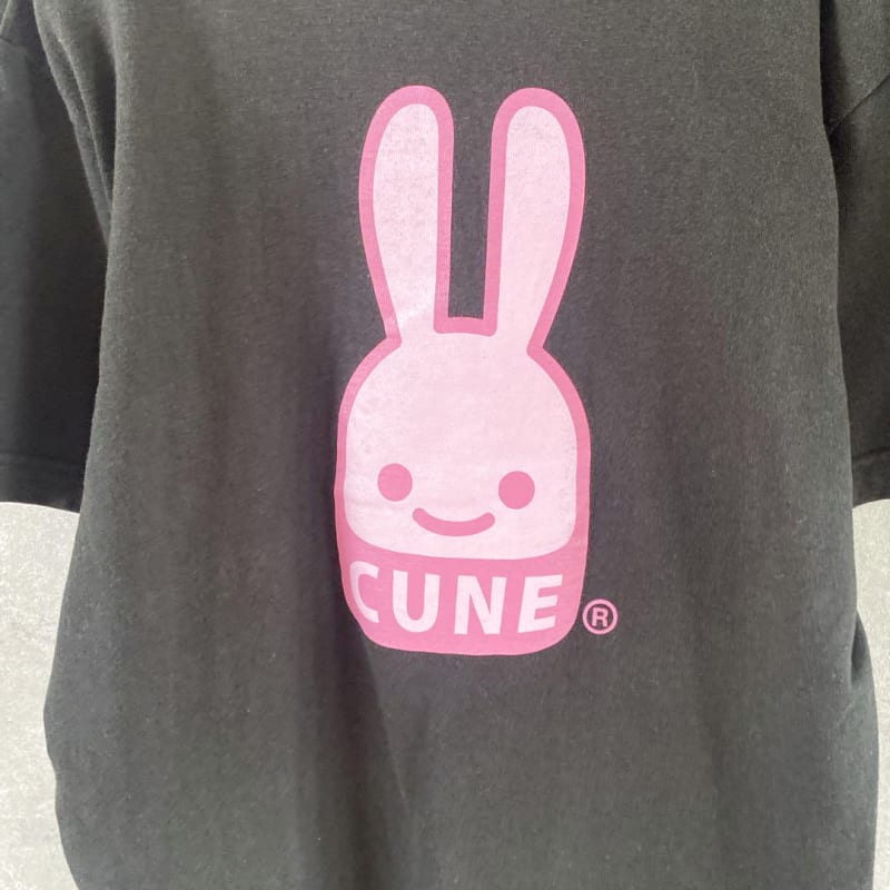 CUNE Black T-Shirt Rabbit Print Men's S Size