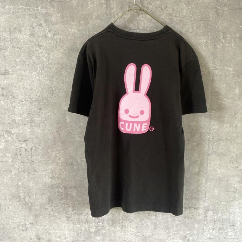 CUNE Black T-Shirt Rabbit Print Men's S Size