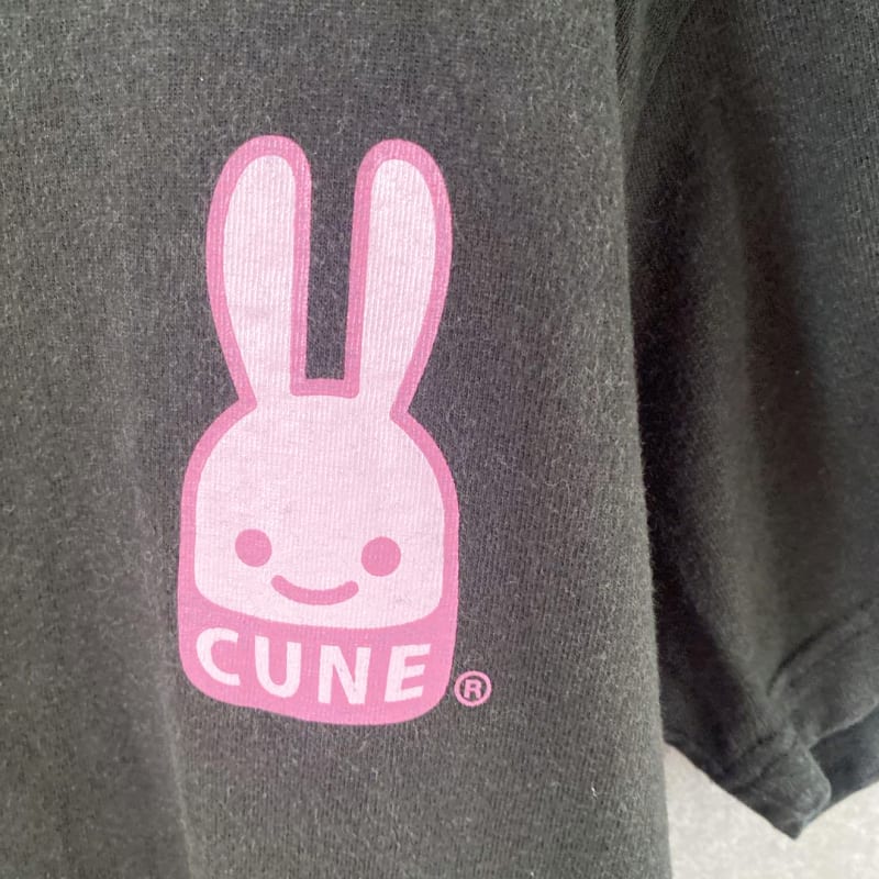 CUNE Black T-Shirt Rabbit Print Men's S Size