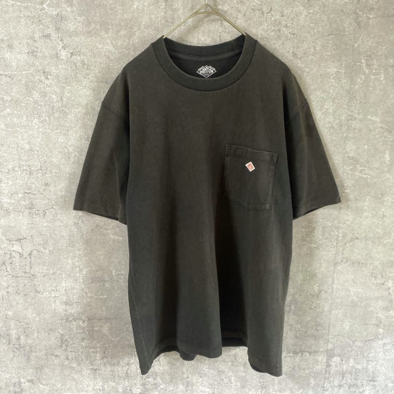 DANTON Black T-Shirt with Pocket M Size Women's