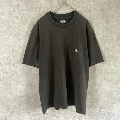DANTON Black T-Shirt with Pocket M Size Women's