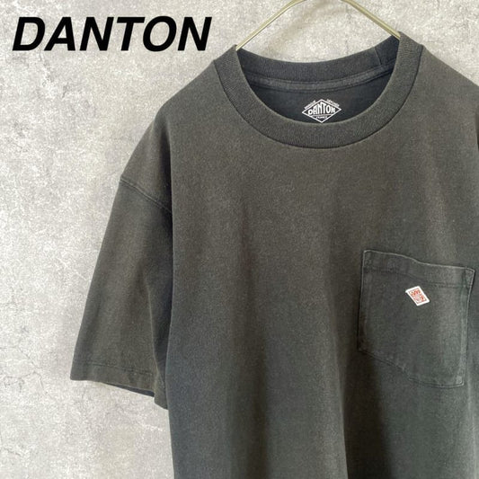 DANTON Black T-Shirt with Pocket M Size Women's