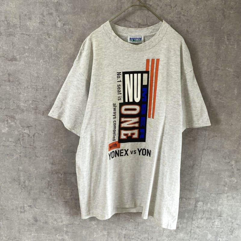 90s USA Made YONEX Gray T-Shirt Men's L Size