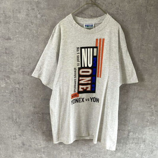 90s USA Made YONEX Gray T-Shirt Men's L Size