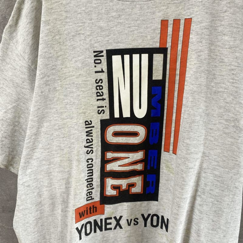 90s USA Made YONEX Gray T-Shirt Men's L Size