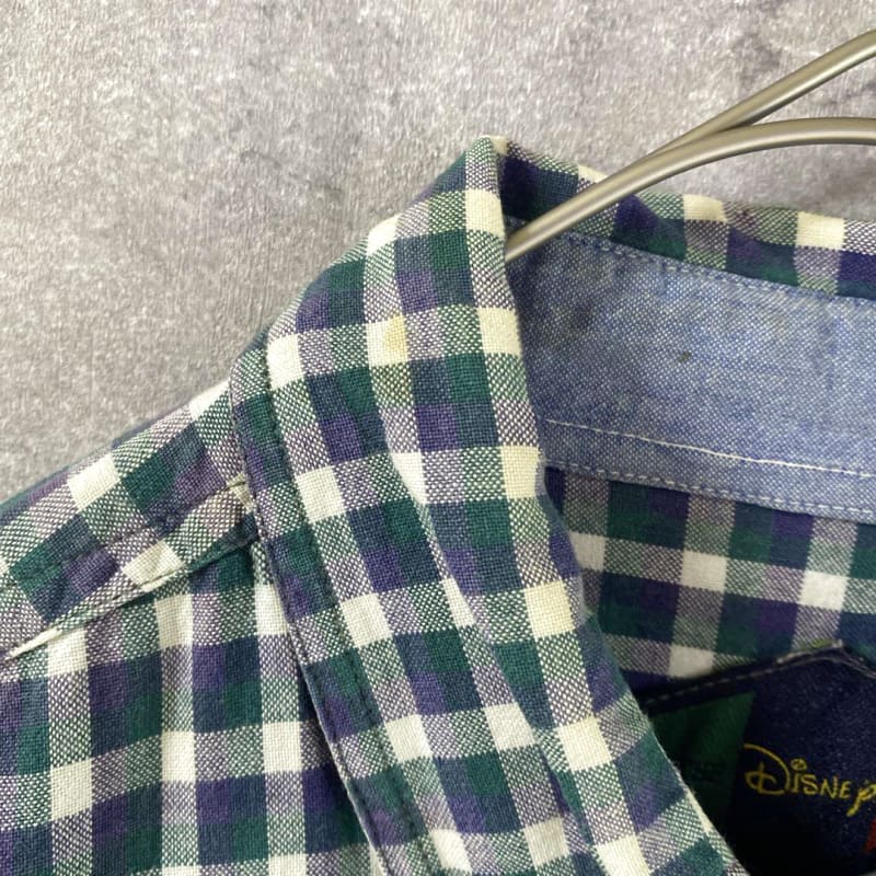 Disney Check Pattern Short Sleeve Shirt With Tigger Embroidery Size M