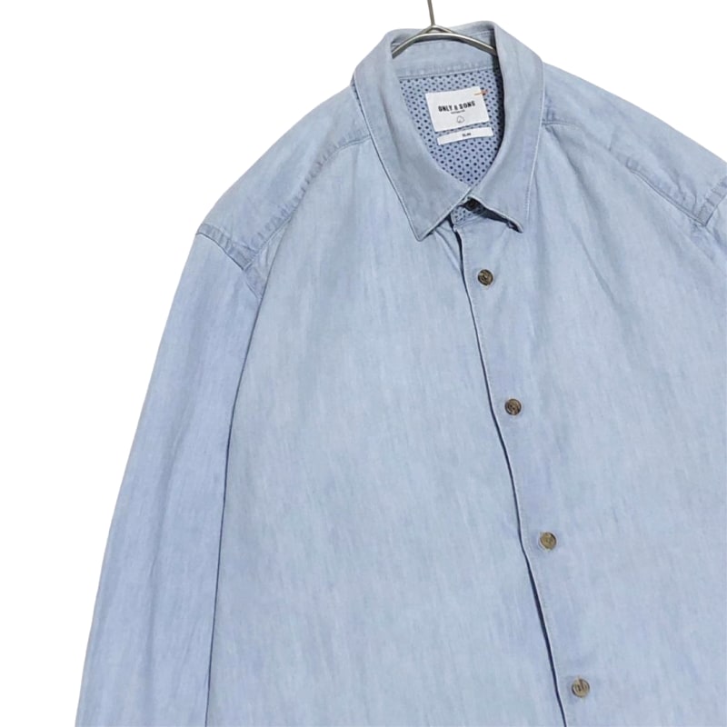 Denmark ONLY&SONS Chambray Slim Denim Shirt XL