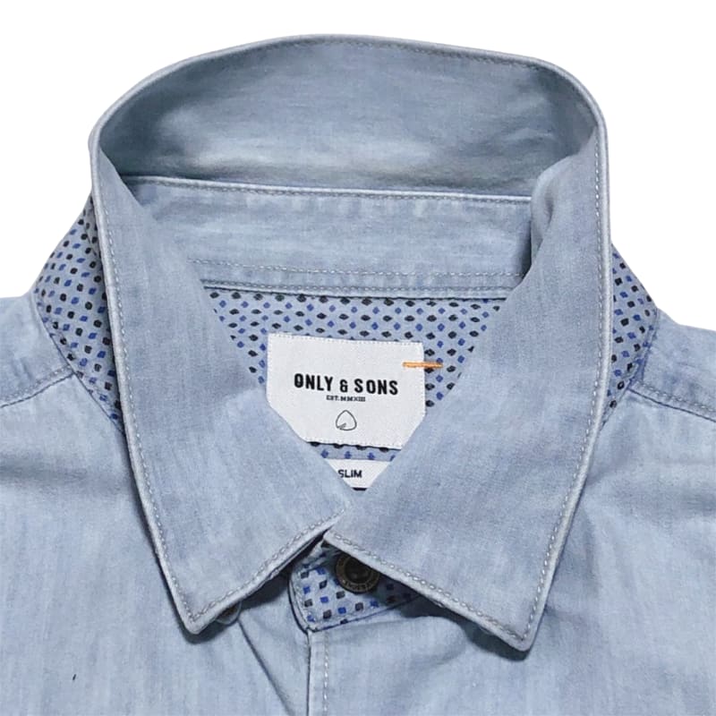 Denmark ONLY&SONS Chambray Slim Denim Shirt XL