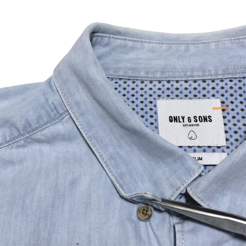 Denmark ONLY&SONS Chambray Slim Denim Shirt XL