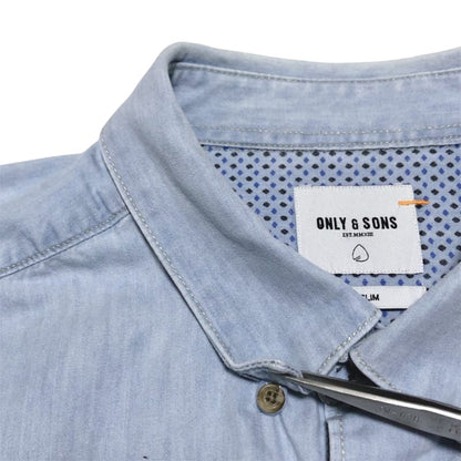Denmark ONLY&SONS Chambray Slim Denim Shirt XL