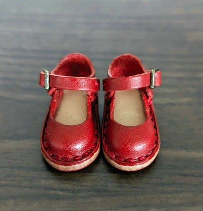 Neo Blythe Miniature Strap Shoes Red