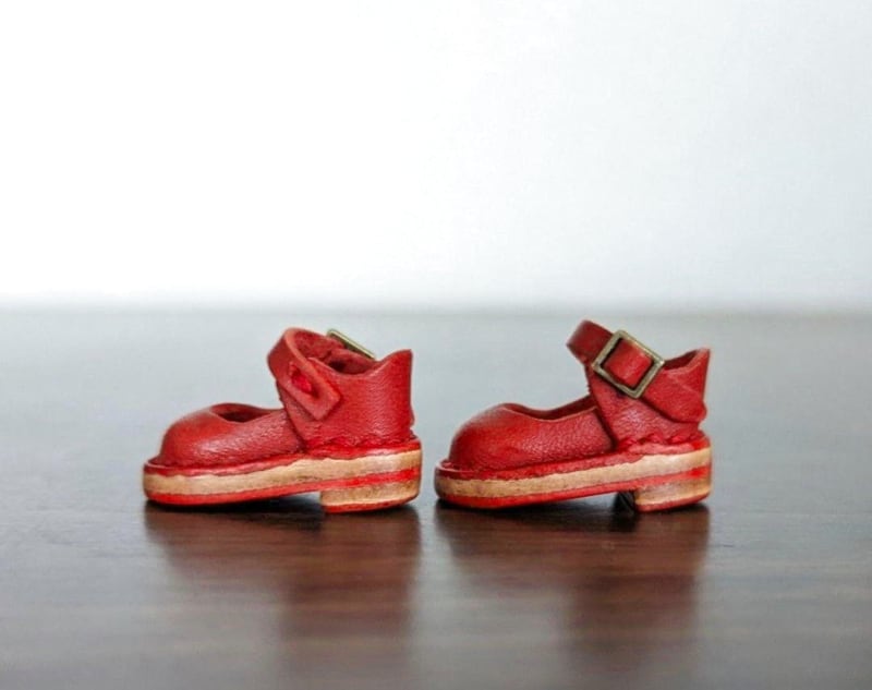 Neo Blythe Miniature Strap Shoes Red