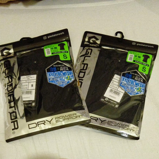 GLADIATOR Dry Power Support T-Shirt S Size 2-Piece Set