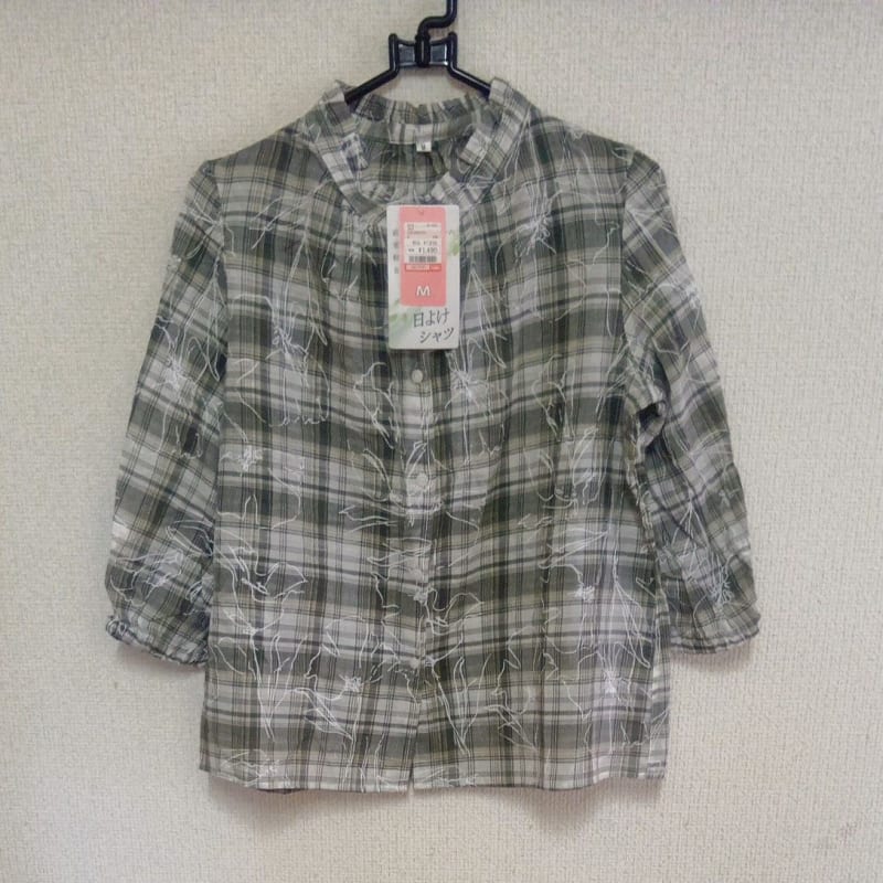 Shimamura Sun Protection Shirt Women's M Check Pattern