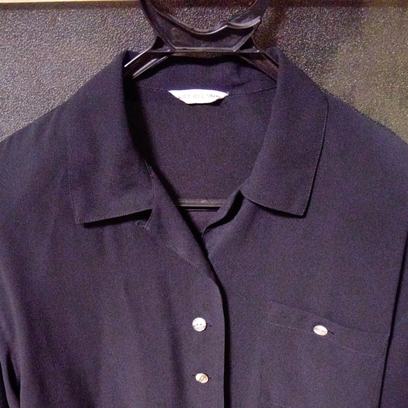 Short Sleeve Shirt Black Casual Open Collar