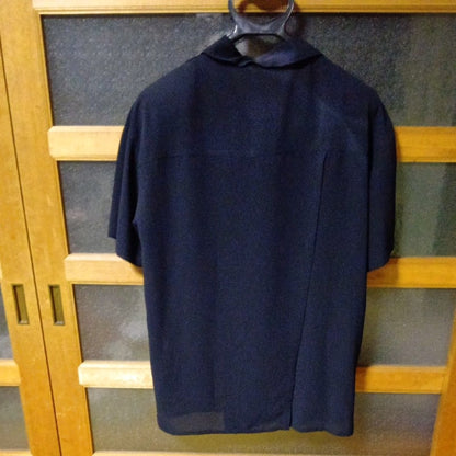 Short Sleeve Shirt Black Casual Open Collar