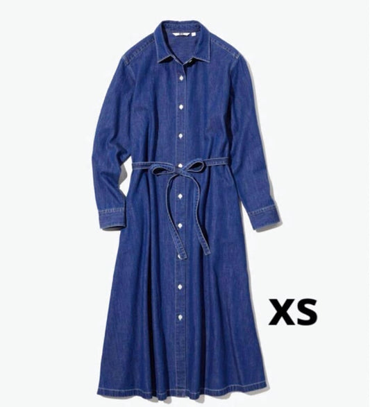 Uniqlo Denim A-Line Shirt Dress