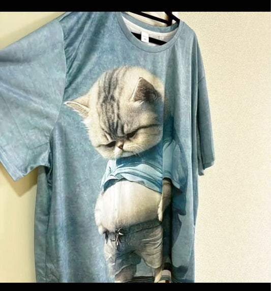 Funny Cat T-Shirt Unisex Large Size