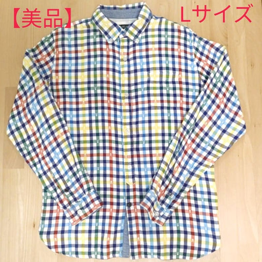 Beams Heart Check Skull Pattern Shirt Size L