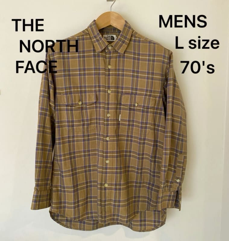 The North Face Men's Long Sleeve Check Shirt L Brown 70's