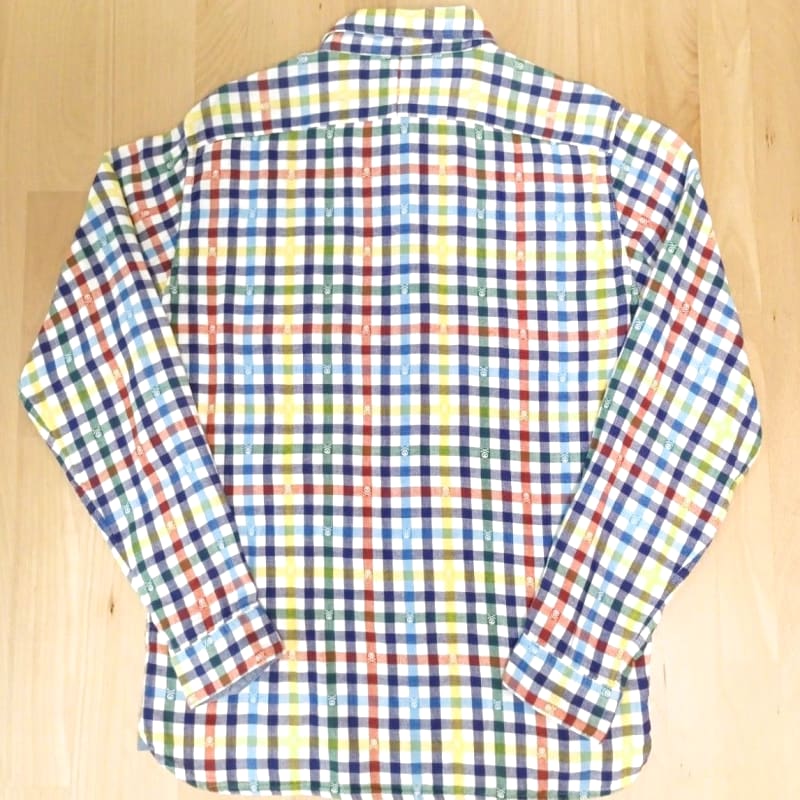 Beams Heart Check Skull Pattern Shirt Size L